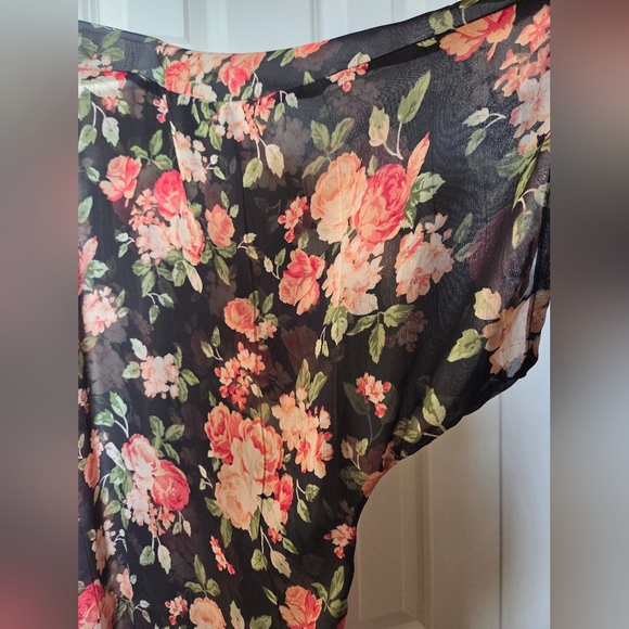 La Hearts Floral Lace-Trim Kimono Robe - Picture 5 of 6